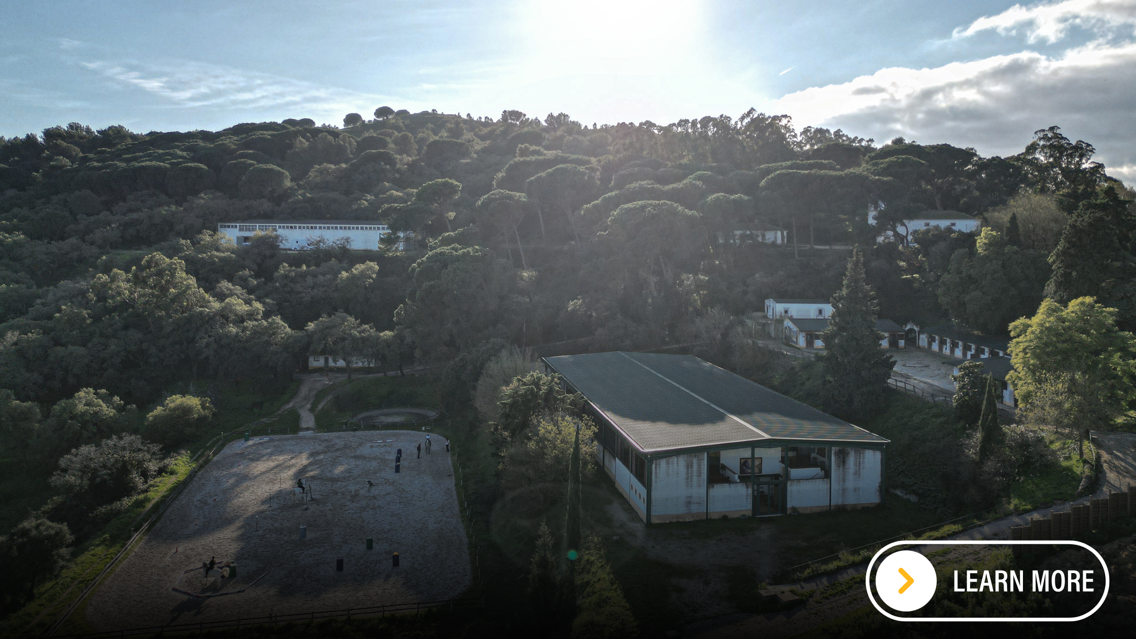 Drone view of a Portuguese riding facility.